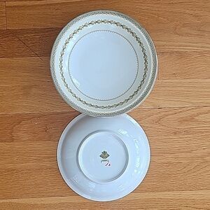 NEW Vintage Alden by Meito Gold Trim Aqua Band 6 Rim Soup Bowl